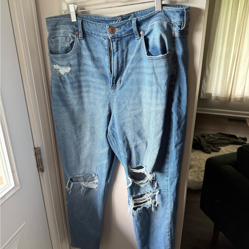 Amazon Blue Boyfriend Jeans with Classic Denim Texture